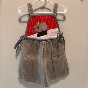 Vintage Ruth Scharf Apron Dress Corduroy skirt Rhino Design Size 5